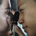 optometrist, doctor, patient