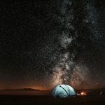 blue tent under milkyway
