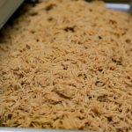 a close up of a tray of rice