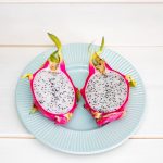 Sliced Dragon Fruit on Ceramic Plate