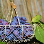 Purple Grape Fruits in White Steel Basket