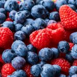 raspberries, blueberries, fruit